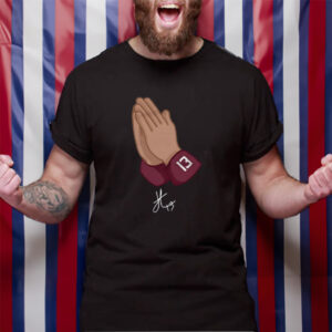 Jordan Travis College Praying Hand Wht TShirt