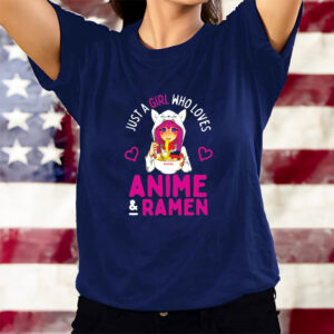 Just A Girl Who Loves Anime And Ramen Bowl Japanese Girls T-Shirtt