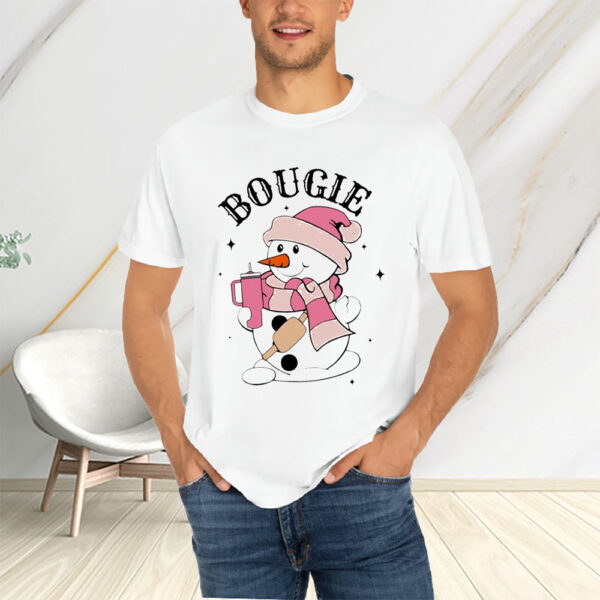 Snowman Santa Hat Bougie pink Christmas light T-Shirtt