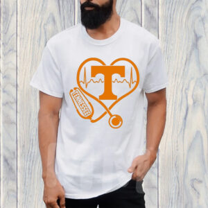 Stethoscope Heartbeat Love Tennessee Football T-Shirt