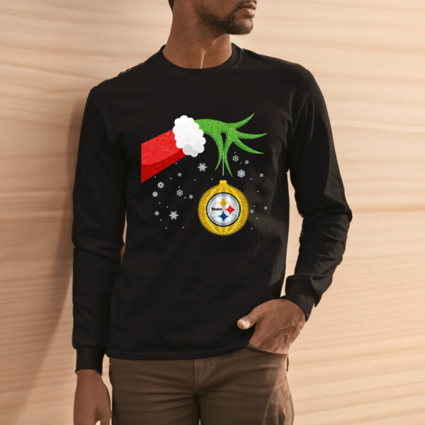 The Grinch Christmas Ornament Pittsburgh Steelers Long Sleeve Shirt