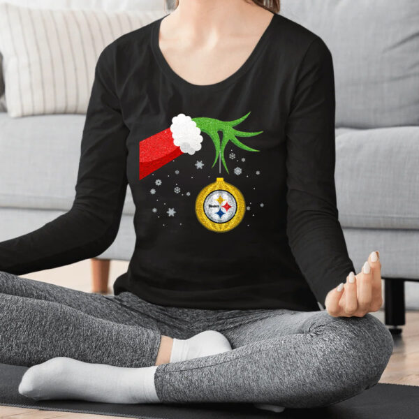 The Grinch Christmas Ornament Pittsburgh Steelers Long Sleeve Shirts