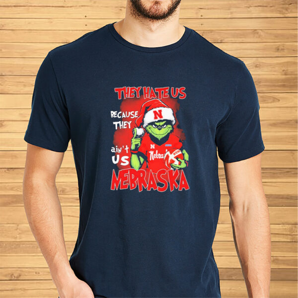 They Hate Us Because Ain’t Us Nebraska Cornhuskers Volleyball The Grinch Christmas Shirts