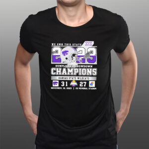 We Own This State Helmet 2023 Sunflower Showdown Champions Kansas State Wildcats Football T-Shirtt