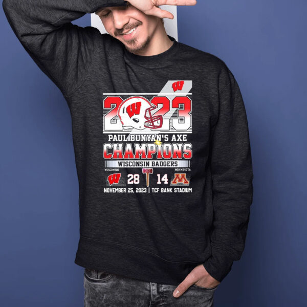 Wisconsin Badgers 2023 Paul Bunyan’s Axe Champions T-Shirts