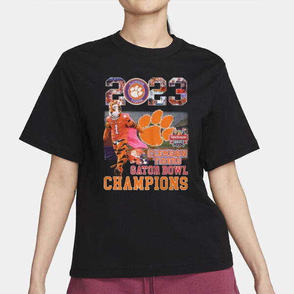 2023 Clemson Tigers Gator Bowl Champions T-Shirt2