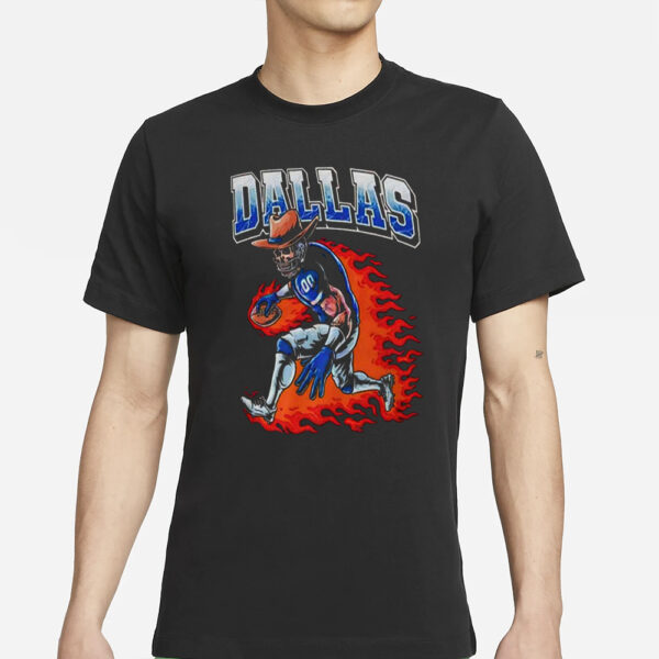 Cowboys Flaming Skeleton Player T-Shirts