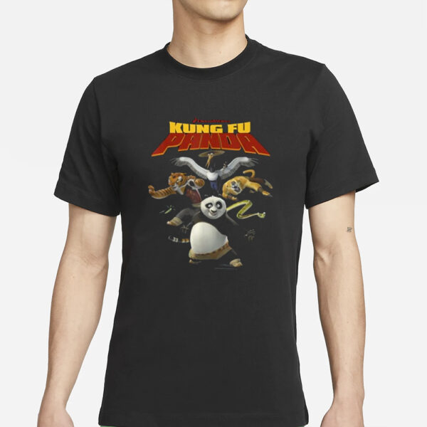 Kung Fu Panda Group Shot Action Portrait Movie Logo T-Shirt