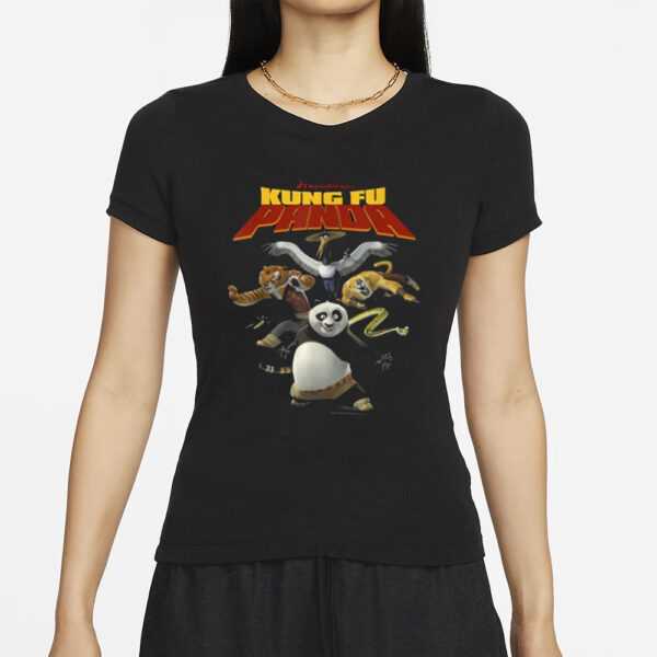 Kung Fu Panda Group Shot Action Portrait Movie Logo T-Shirts