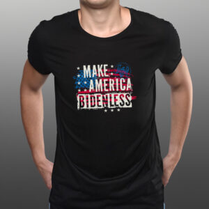 MAKE AMERICA BIDENLESS STENCIL TEE SHIRT2