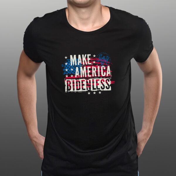 MAKE AMERICA BIDENLESS STENCIL TEE SHIRT2