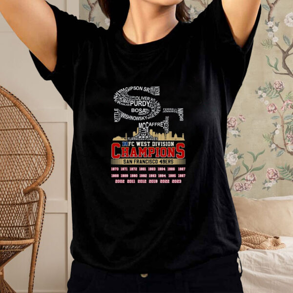 NFC West Division Champions San Francisco 49ers T-Shirt - Image 2