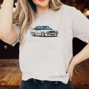 Official White E30 3 Series Sports Car T-shirt1