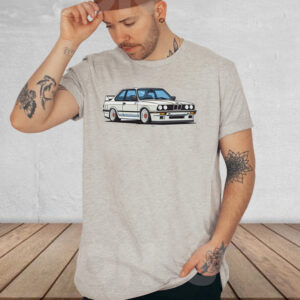 Official White E30 3 Series Sports Car T-shirt2