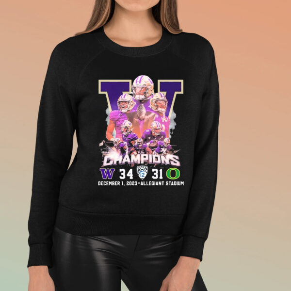 Washington Huskies Pac-12 Champions 34-31 Oregon December 1, 2023 TShirt