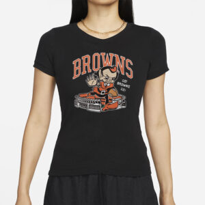 Browns Brownie Stiff Arm Stadium T-Shirt