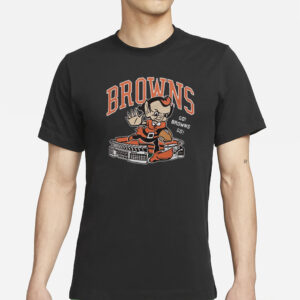 Browns Brownie Stiff Arm Stadium T-Shirts