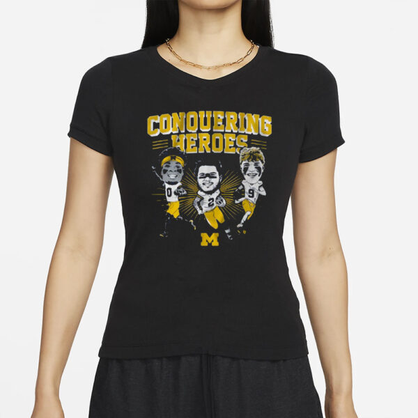 Michigan Football 2023 Caricatures Conquering Heroes T-Shirts