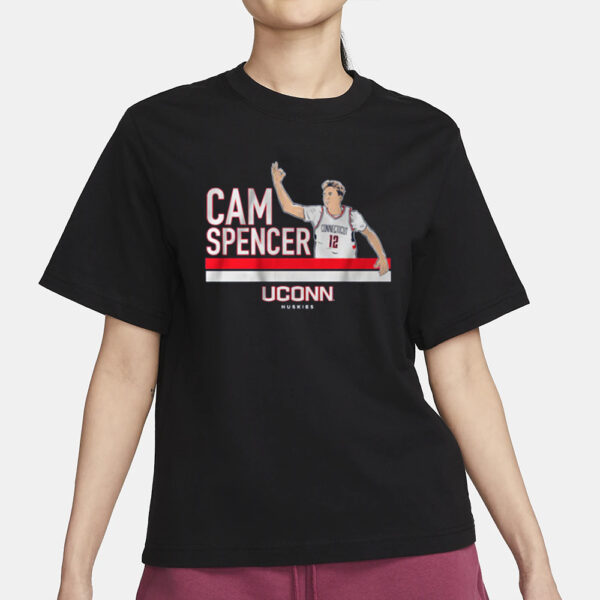 UCONN BASKETBALL CAM SPENCER SIGNATURE POSE T-SHIRT3