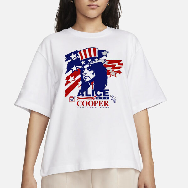 Vote For Alice Cooper 24 For President T-Shirt