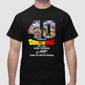 40 Years Of Dragon Ball 1984 2024 Akira Toriyama Signature Thank You For The Memories Shirt