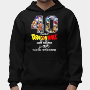 40 Years Of Dragon Ball 1984 2024 Akira Toriyama Signature Thank You For The Memories Shirt1