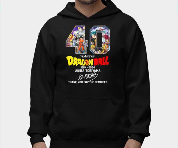 40 Years Of Dragon Ball 1984 2024 Akira Toriyama Signature Thank You For The Memories Shirt1