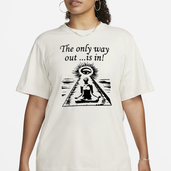 Amir Coffey Wearing The Only Way Out Is In T-Shirt3