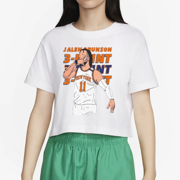 Knicks Jalen Brunson 11 Hand Sign Three Point Vector T-Shirt55