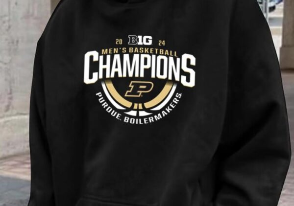 Purdue Boilermakers Blue 84 2024 Big Ten Men’s Basketball Regular Season Champions Locker Room T-Shirt1