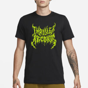 Thriller Records Metal Logo Black T-Shirt1