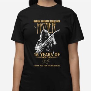 Unreal Unearth Tour 2024 Hozier 16 Years Of 2008-2024 Thank You For The Memories Shirt1