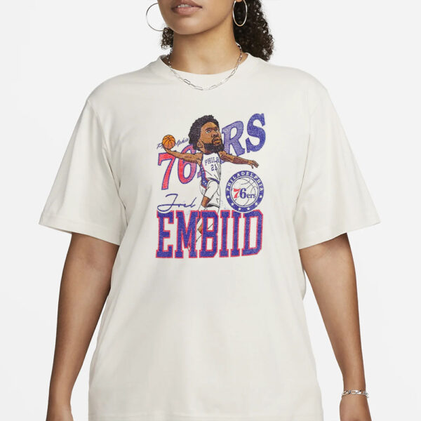 76ers Joel Embiid Caricature T-Shirt3