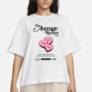 AVERAGE RUNNERS LOVE HEARTS T-SHIRTs