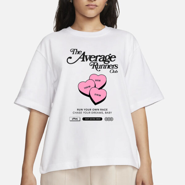 AVERAGE RUNNERS LOVE HEARTS T-SHIRTs