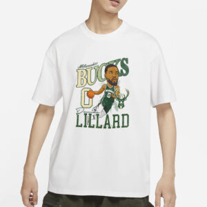 Bucks Damian Lillard Caricature T-Shirt