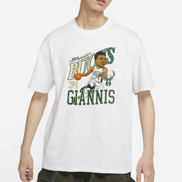 Bucks Giannis Antetokounmpo Caricature T-Shirt