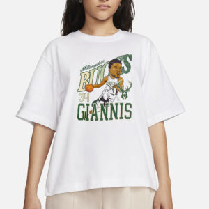 Bucks Giannis Antetokounmpo Caricature T-Shirts