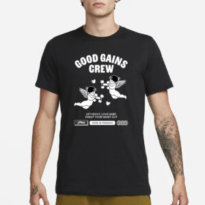 GOOD GAINS CREW IN BLACK T-SHIRT1