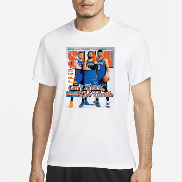 Knicks Donte DiVincenzo Jalen Brunson Josh Hart Slam T-Shirt1