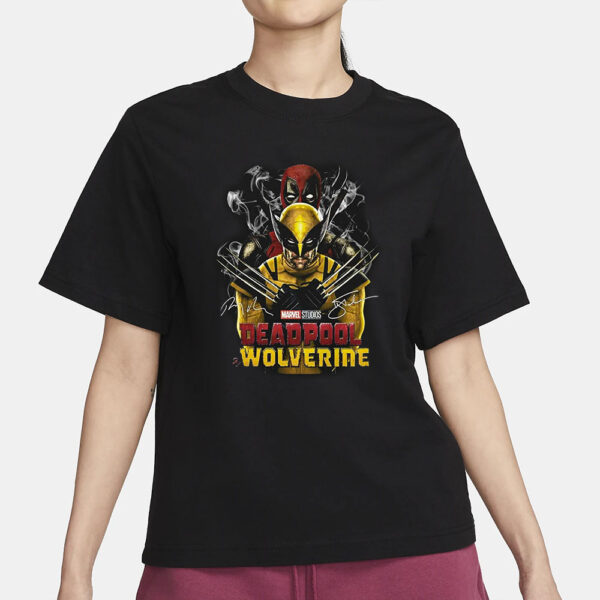 Marvel Studio Deadpool Wolverine Ryan Reynolds Hugh Jackman T-Shirt3