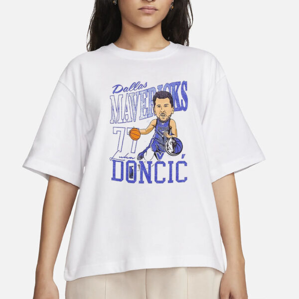 Mavericks Luka Doncic Caricature T-Shirts