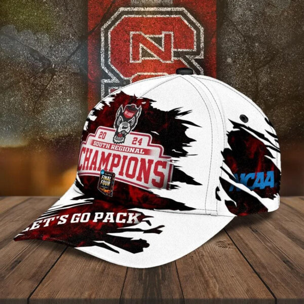 Nc State Let’s Go Pack 2024 Final Four South Regional Champions Hat1