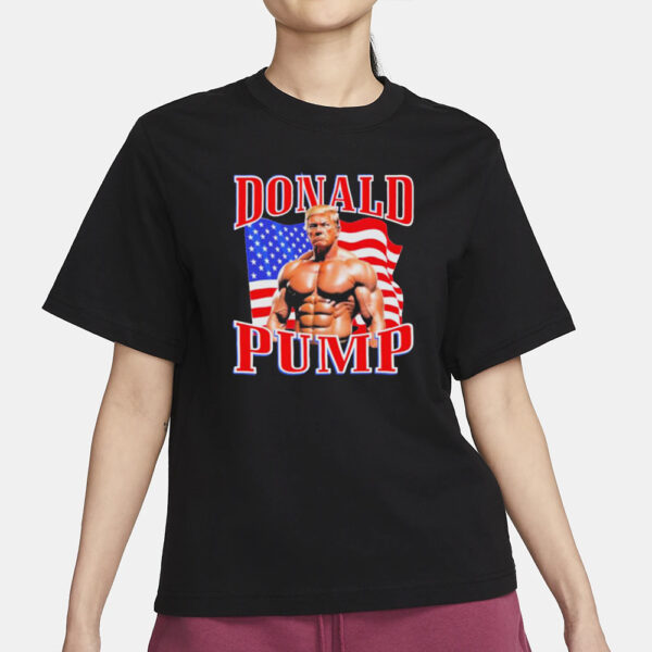 Trump2024NowMorethanEver Donald Pump Muscle Flag American T-Shirt1