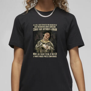 As A Kid Used To Watch The Wizard Of Oz And Wondered How Someone Could Talk Without A Brain T-Shirt6