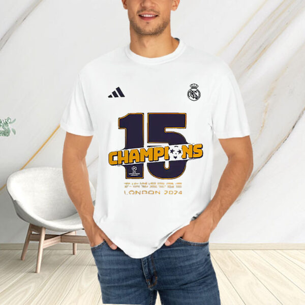 Real Madrid Adidas 2024 Uefa Champions League Champions T-Shirt4