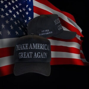 TRUMP NEVER SURRENDER BLACK MAGA HAT